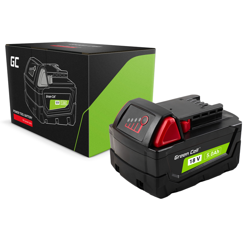 Green Cell baterija za Milwaukee M18 18V 5Ah nadomestna baterija M18 B5 4932430483 (PTML18V5)